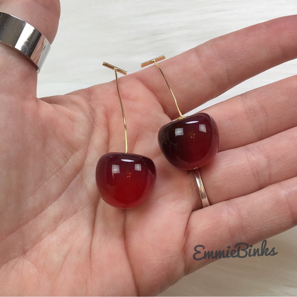NEW COLORS Anthro Cherry Drop Earrings - Picture 9 of 16